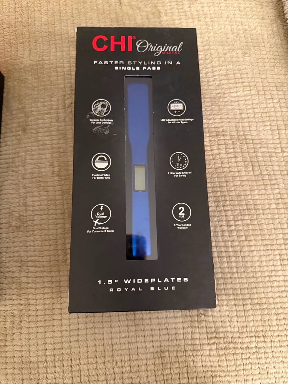 CHI Original 1.5" Wideplate Hair Straightener - Royal Blue